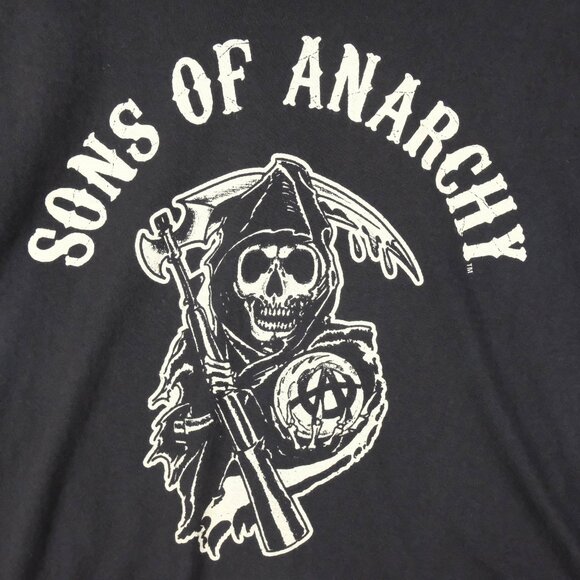 Sons Of Anarchy T Shirt Mens Extra Large Black White Graphic Crew Grim Reaper - Picture 2 of 8